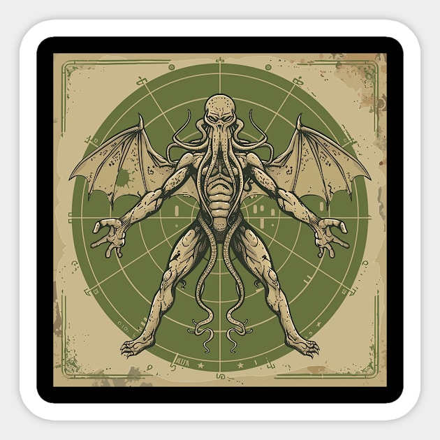 vitruvian cthulhu Sticker by rocknerd